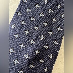 Alexander Julian Colours Navy Geometric Diamond Pattern Silk Tie